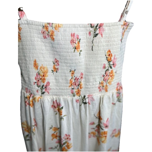 Plus Size XL 2-Piece Outfit Floral Linen Dress & Pink Cropped Jacket Set - Picture 9 of 16